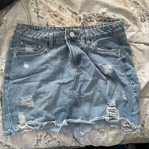 Distressed Denim Skirt (with bundle)
